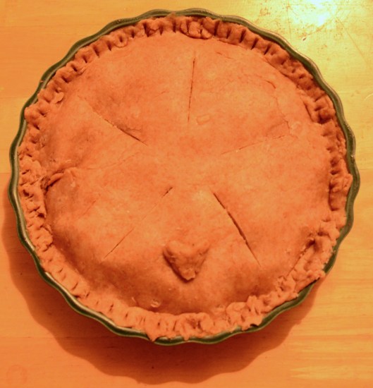 Covered up, I used a fork on the edges