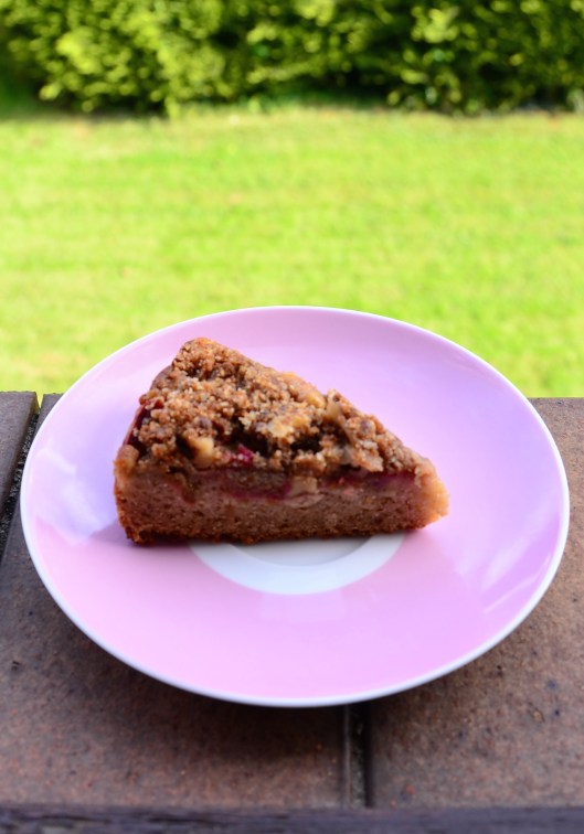 Rhubarb Crumble Cake on the windowsill! 